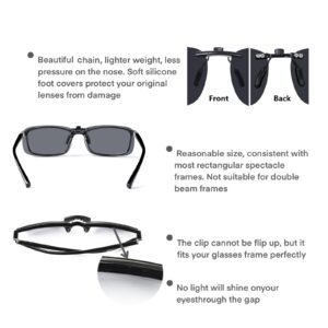 DAUCO Clip On Sunglasses Polarized Clip On Sunglasses Over Prescription Glasses Non-Flip Up