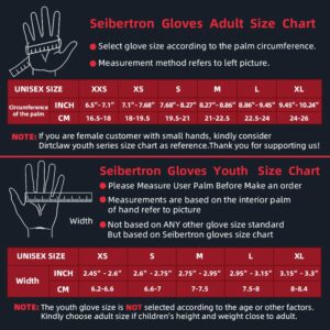 Seibertron Adult Dirtclaw Gloves - BMX MX ATV MTB Road Racing Mountain Bike Cycling Gloves Blue L