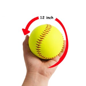 ABAJI Softball 1 Pack Blank Ball PU Surface Cork Core Suitable for Bat Heavy Duty Slowpitch Sports Youth Boy and Girl Practice Training