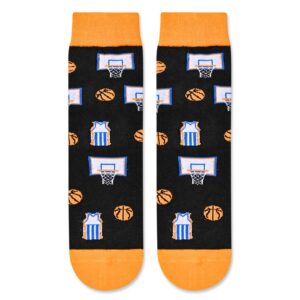 HAPPYPOP Gifts For Basketball Lovers Players, Basketball Gifts For Boys Girls Who Love Basketball, Funny Basketball Socks Kids Boys Girls