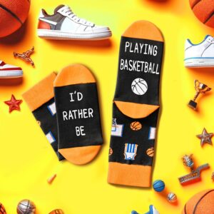 HAPPYPOP Gifts For Basketball Lovers Players, Basketball Gifts For Boys Girls Who Love Basketball, Funny Basketball Socks Kids Boys Girls