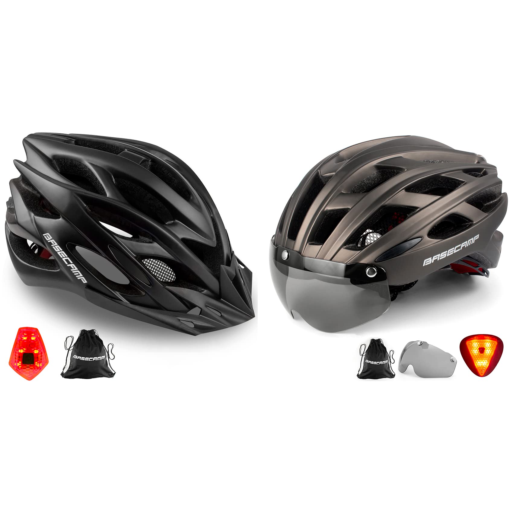 Basecamp Bike Helmet Men Women B10 (Black) + B19 (Tianium)