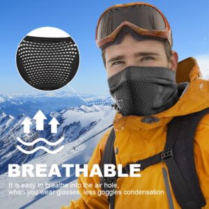 WTACTFUL Winter Neck Gaiter Neck Warmer Half Face Ski Mask Cover Shield Cold Weather Windproof Tube Bandana Balaclava for Running Skiing Hunting Snowboarding Cycling Motorcycle Running All Black 2pcs