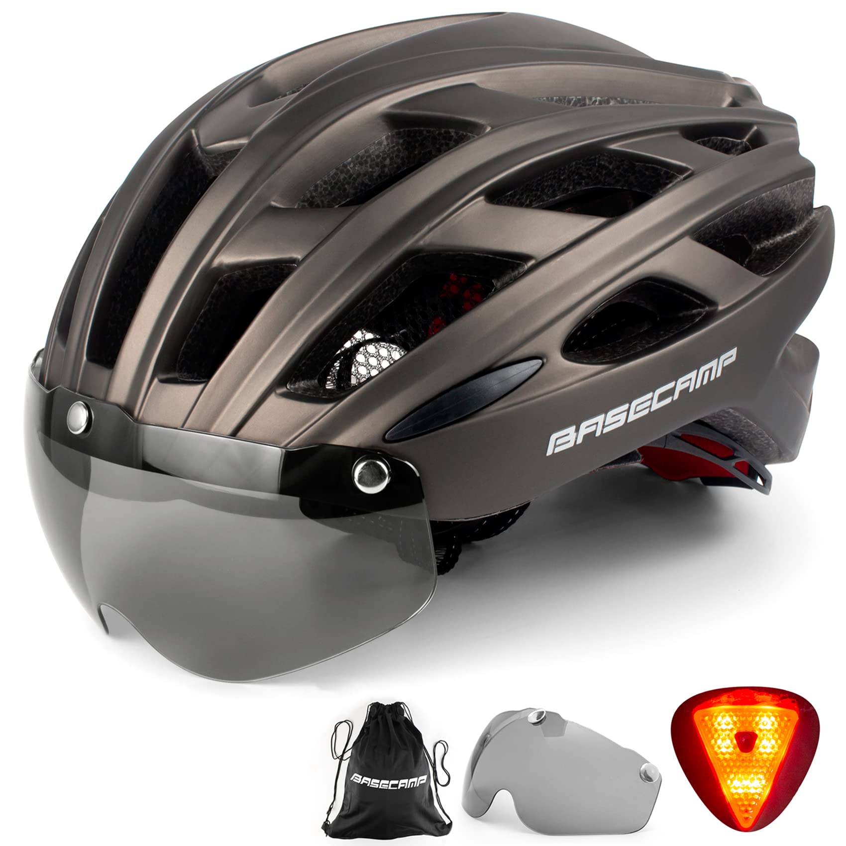 Basecamp Bike Helmet Men Women B10 (Black) + B19 (Tianium)