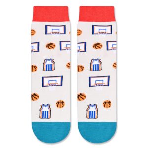 HAPPYPOP Basketball Gifts For Boys Girls Who Love Basketball, Basketball Team Player Gifts, Funny Basketball Socks Kids Boys Girls