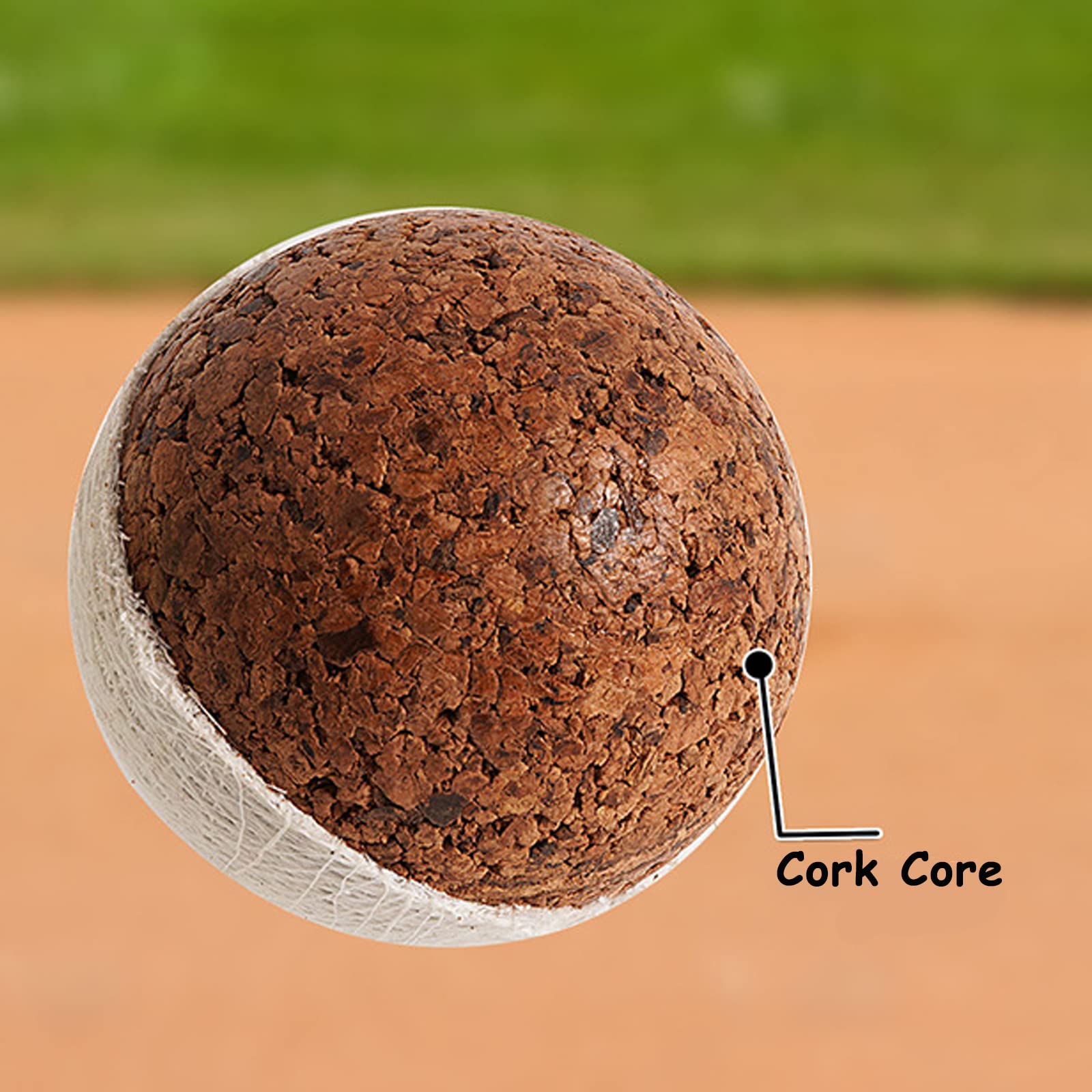 ABAJI Softball 1 Pack Blank Ball PU Surface Cork Core Suitable for Bat Heavy Duty Slowpitch Sports Youth Boy and Girl Practice Training