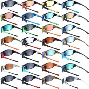 Fabbay 28 Pairs Polarized Sunglasses Bulk for Men and Women Sun Glasses with UV Protection Sport Sunglasses for Outdoor Activities for Running Fishing Biking Cycling Driving