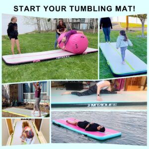 Inflatable Gymnastics Mat Air Tumble Track, Air Track Tumbling Mat 6.6/10/13/16/20ft Tumble Track for Kids, 4/61 inch Thikness Air Track Mat with Pump, Tumble Mat for Gym,Yoga,Training,Cheerleading