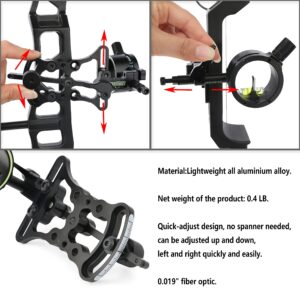 Single Pin Bow Sight Compound Bow Sights with 4X 6X 8X Lens 1 Pin Bow Sight Archery Hunting Sighting Suitable for Right-Handed Archers (8X Lens Bow Sight)