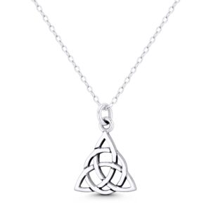 alfred & vincent trinity-knot/triquetra celtic charm 20x14mm (0.8x0.6in) pendant in oxidized .925 sterling silver - no chain included