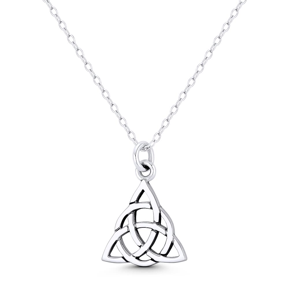 Alfred & Vincent Trinity-Knot/Triquetra Celtic Charm 20x14mm (0.8x0.6in) Pendant in Oxidized .925 Sterling Silver - No Chain Included