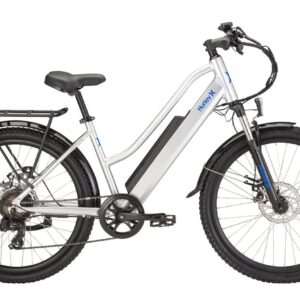 Hurley J-Bay E Electric E-Bike, 7 Speed, Disc Brakes (Silver, M / 16" Fits 5'2″-5'10″)