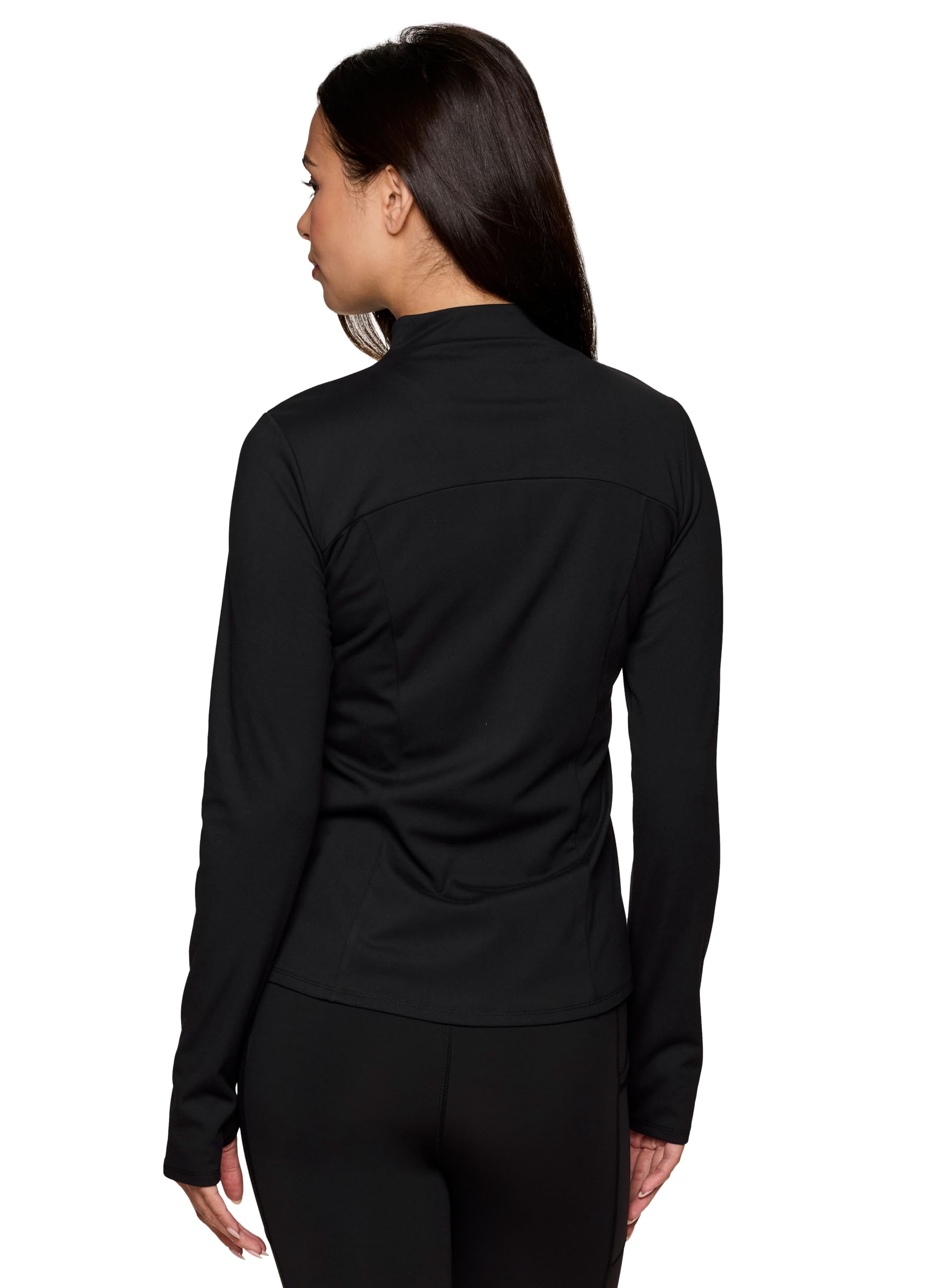 RBX Women's Running Jacket Lightweight Yoga Jacket With Zipper Pockets Seamed Black M