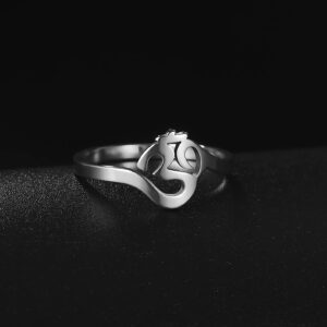 SIPURIS Lotus Flower Om Ohm Aum Symbol Ring Yoga Adjustable Open Rings Promise Rings Flower of Life Filigree Band Finger Ring Jewelry Gifts for Women Men