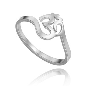 sipuris lotus flower om ohm aum symbol ring yoga adjustable open rings promise rings flower of life filigree band finger ring jewelry gifts for women men