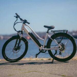 Hurley J-Bay E Electric E-Bike, 7 Speed, Disc Brakes (Silver, M / 16" Fits 5'2″-5'10″)