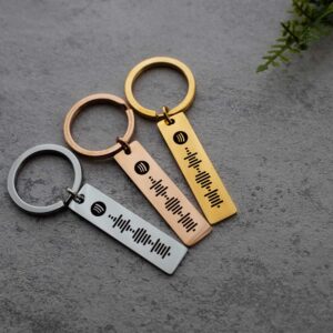 Personalized Music Code Keychain | Custom Song Code Gift | Personalized Keyring |Girlfriend Birthday Gift |Anniversary Song Code Keychain