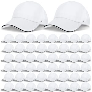 didaey 50 pcs blank trucker hats bulk unisex sublimation hat baseball cap trucker cap with adjustable snapback for men women (white)