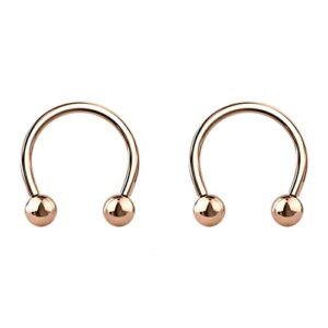 Satix Internally Threaded Circular Barbells Horseshoe 3mm Balls 16g 11mm Solid Titanium Pierced Body Jewelry Rose Gold