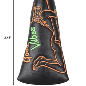 Craftsman Golf Beauty Hold The Club Black Blade Putter Headcover Magnetic Closure Good Vibes