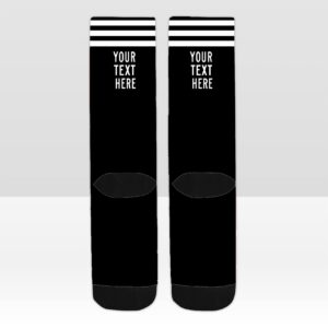 LoveHujiu Custom Stripe Sports Socks Personalized Socks With Text Funny Crew Sock Birthday Christmas Novelty Socks Gifts For Men Women