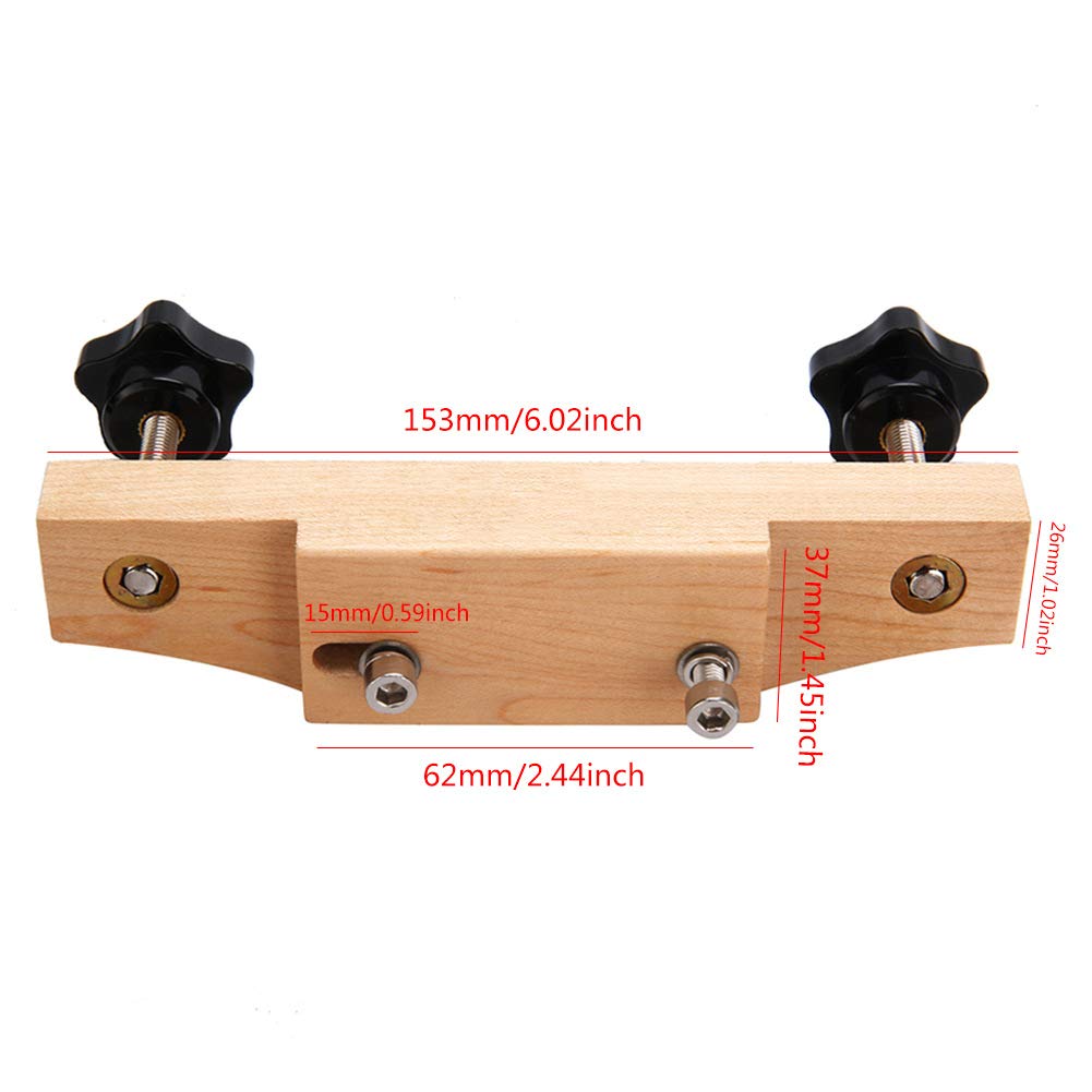 Guitar Bridge Clamp,Maple Guitar Bridge Clamp Repair Tools for Acoustic Classical Guitars Luthier Tools with Cork Gasket L-Wrench