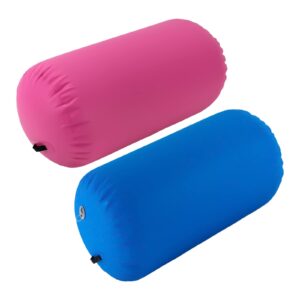 100x60 cm Air Roller/Blue/Pink Tumbling Gymnastics Mat Inflatable Gym Tumble Mats for Home Use/Yoga/Training/Cheerleading/Water Fun with Electric Pump