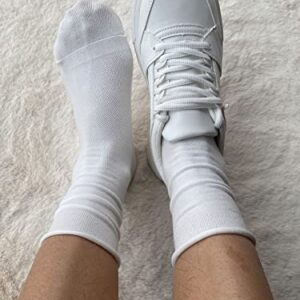 Doitall Women Roll Cuff Socks Womens Loose Casual Cotton Ruffle Slouch Crew Socks Cute White Socks Size 5-7