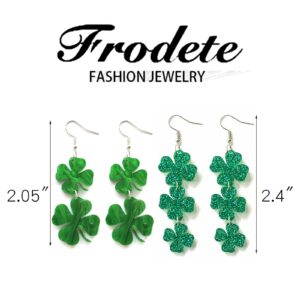 St Patricks Day Earrings for Womens Irish Shamrock Earrings Acrylic Green Dangle Earrings St Patricks Day Accessories for Irish Festival Gifts