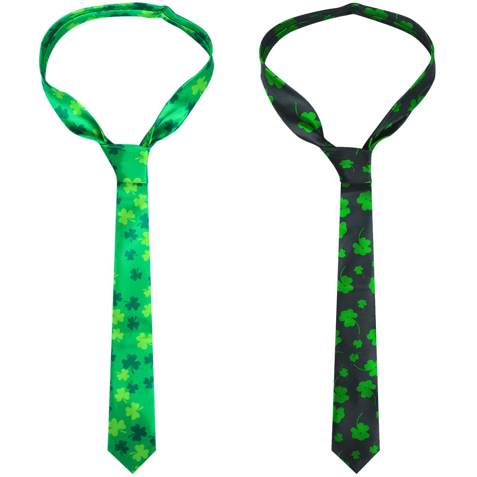 8 Pcs St. Patrick's Day Tie Men's Neckties Green Shamrock Tie Clover Bow Tie (1)