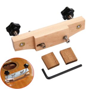 Guitar Bridge Clamp,Maple Guitar Bridge Clamp Repair Tools for Acoustic Classical Guitars Luthier Tools with Cork Gasket L-Wrench