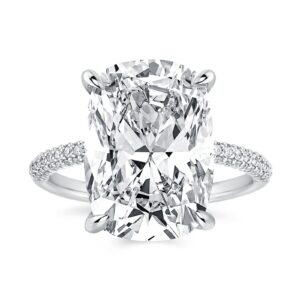 rodiffy 7ct elongated cushion cut promise ring,simulated diamond 925 silver engagement ring(8)