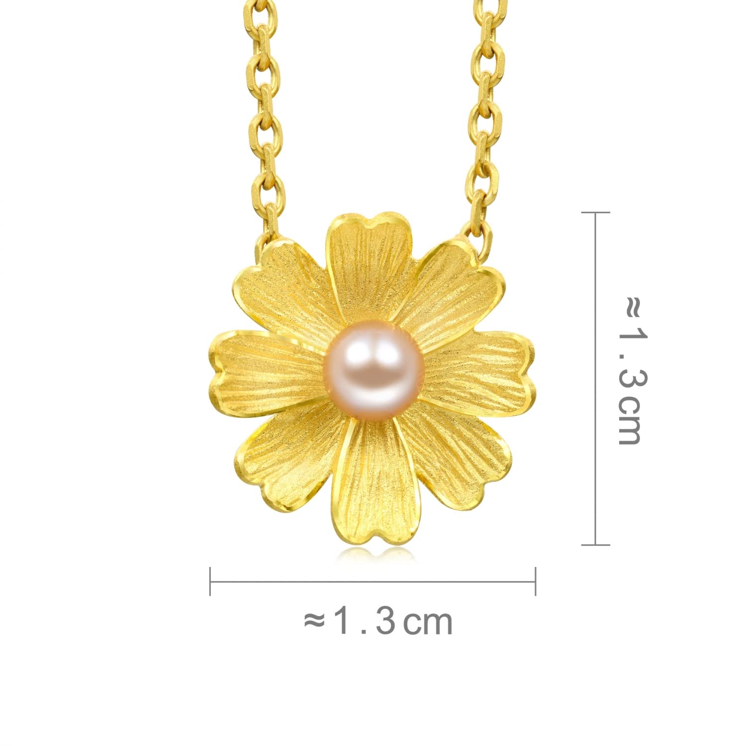 CHOW SANG SANG Cultural Blessings 999.9 24K Gold Bush Cinquefoil with Pearl Pendant for Women and Wedding Occasion 89694P [Not Include the Necklace]