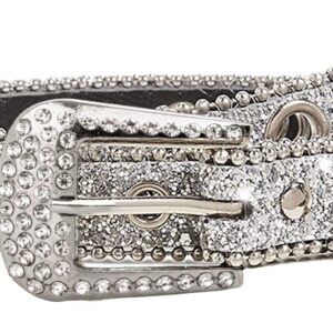 Rhinestone Belts for Women Western Cowgirl Bling Skinny Leather Belt for Jeans Pants Dresses (Fit for 27"-39")