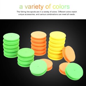 Flbirret 24pcs EVA Fishing Line Storage Spools Winding Board Tool Bobbin Tackle Mix Color High Density Foam ABS Plastic Excellent