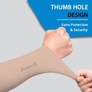 ProtectX 2 Pairs Sun Protection UV Cooling Arm Sleeves for Men Women, Breathable, Moisture-Wicking, Compression for Golf, Cycling, Football, Sports, Outdoor activities