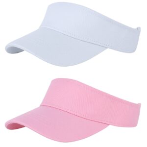 durio kids sun visor hat girls hat adjustable kids baseball hat sports baseball cap athletic kids beach hat tennis golf sun hats for kids b white&pink 6-12 years