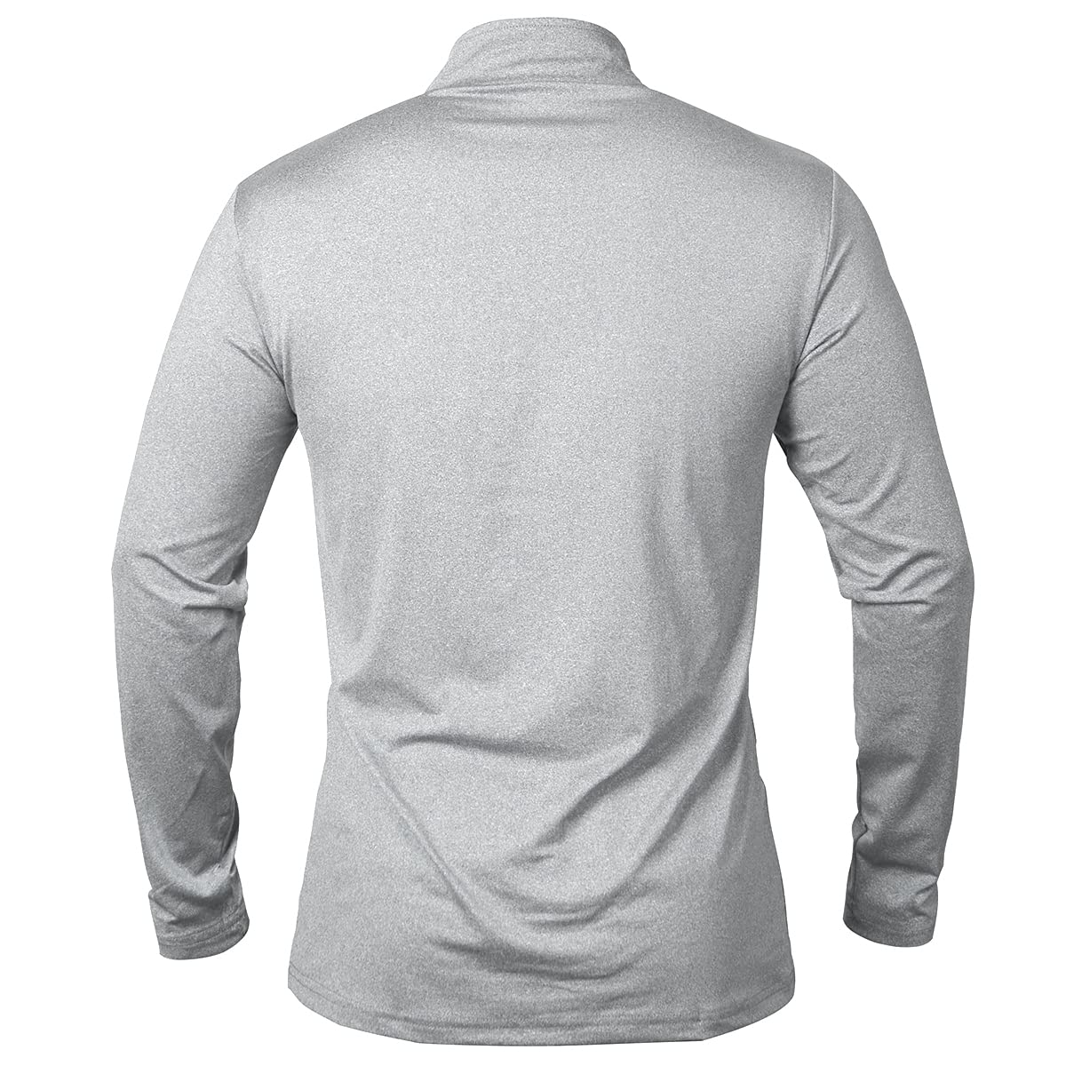 CARWORNIC Men's Long Sleeve Athletic Shirts Quarter Zip Pullover Quick Dry Active Sports Sweatshirt for Outdoor Running Workout Gym Golf Work Shirts Sliver Grey