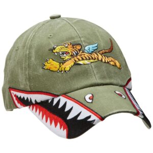 p-40 flying tigers olive embroidered hat cap with adjustable strap one size fits most