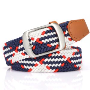 XZQTIVE Braided Belt Stretch Belt for Men and Women Multicolored Woven Golf Belt Elastic Jean Belts (05 Style, Fit Waist 33-37in)