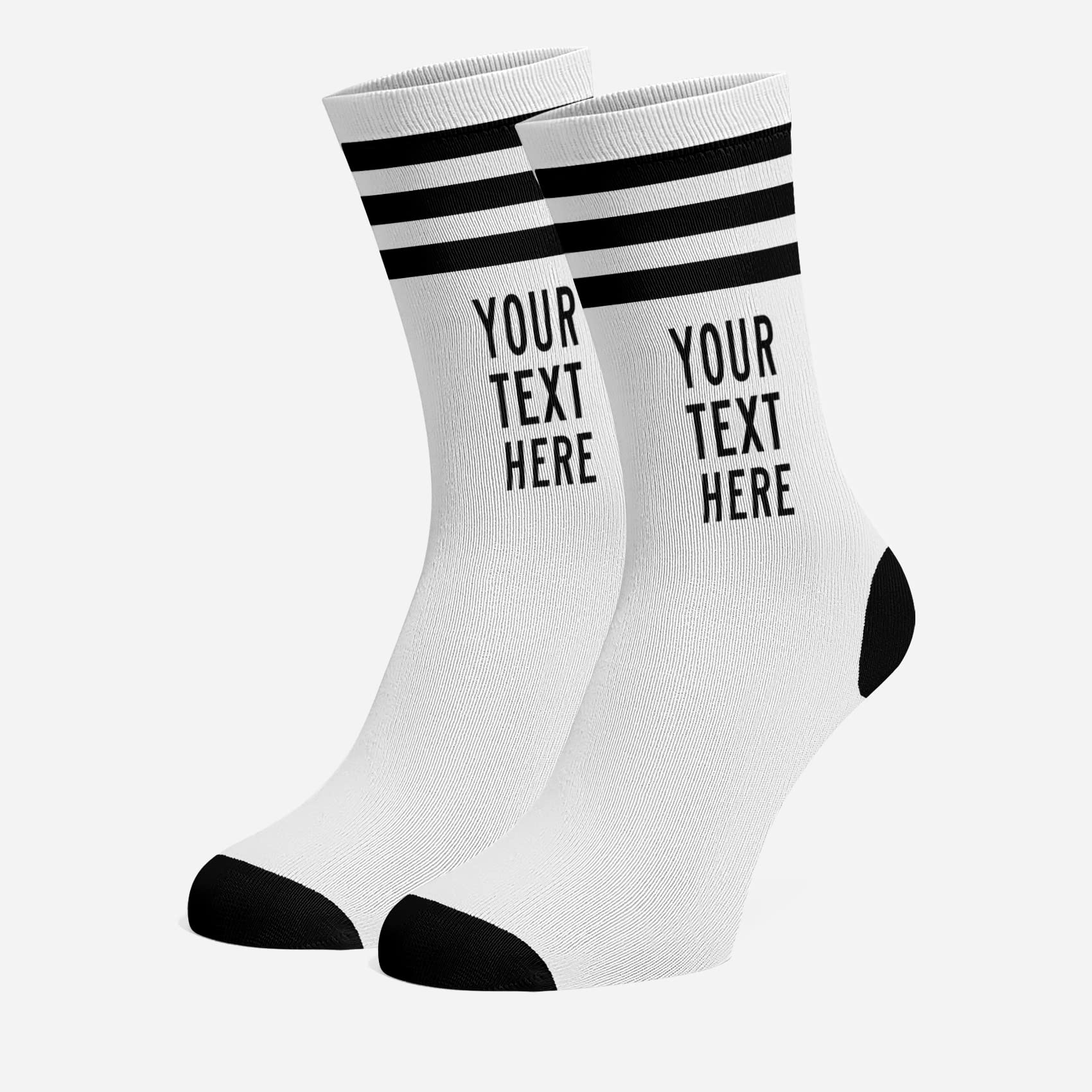 LoveHujiu Custom Stripe Sports Socks Personalized Socks With Text Funny Crew Sock Birthday Christmas Novelty Socks Gifts For Men Women