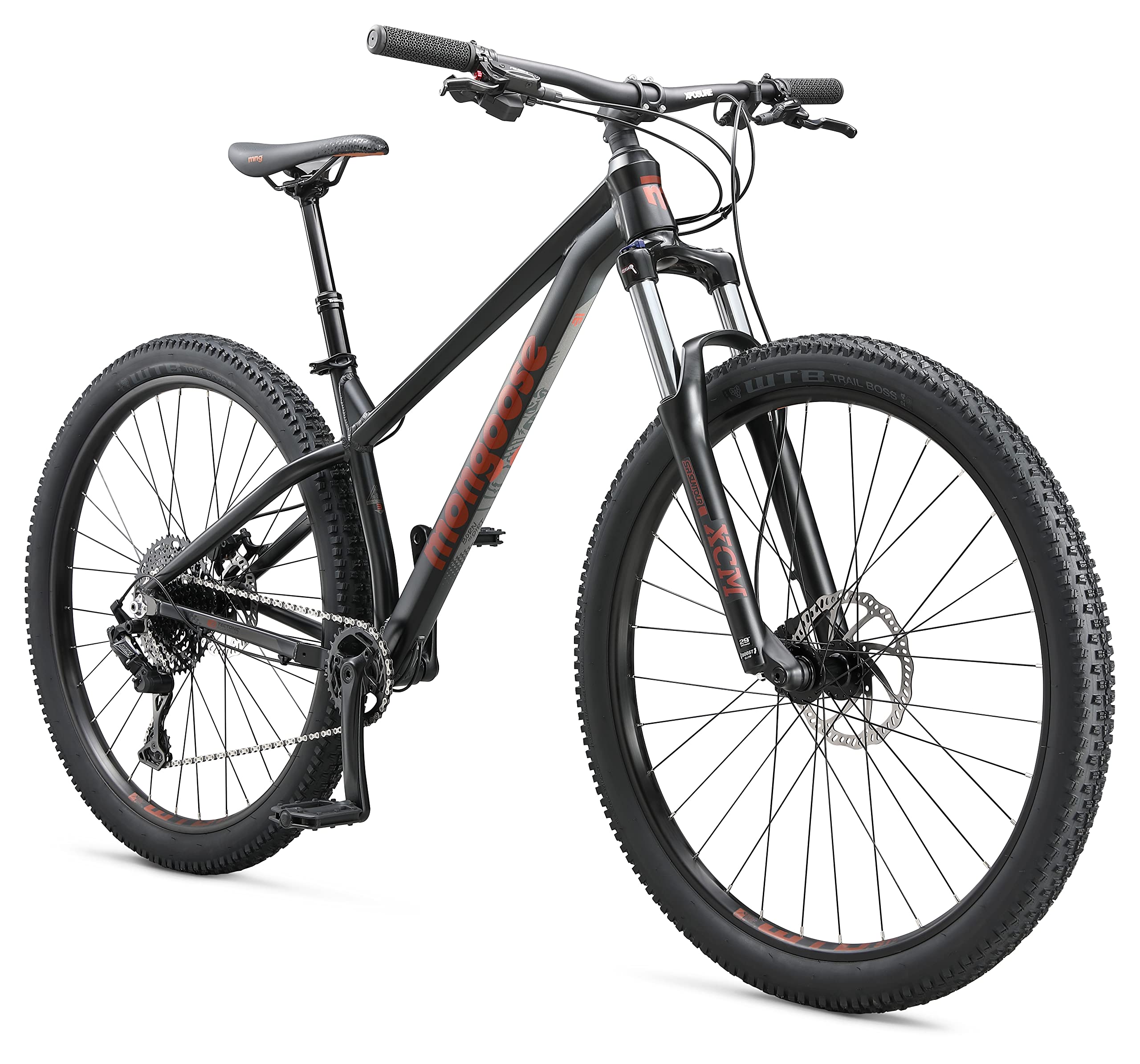 Mongoose Switchback 3 Mountain Bike for Men and Women, 10-Speed Drivetrain with Trigger Shifters, 29-Inch Wheels, 16-Inch Frame, Matte Black