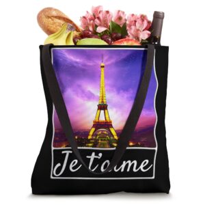 Eiffel Tower Paris France Je t'aime Tote Bag