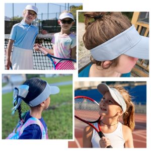 Durio Kids Sun Visor Hat Girls Hat Adjustable Kids Baseball Hat Sports Baseball Cap Athletic Kids Beach Hat Tennis Golf Sun Hats for Kids B Black&White 6-12 Years