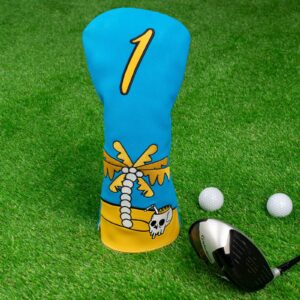 Craftsman Golf Club Head Cover Skull Palm Tree Driver Headcover Fits Up to 460 CC