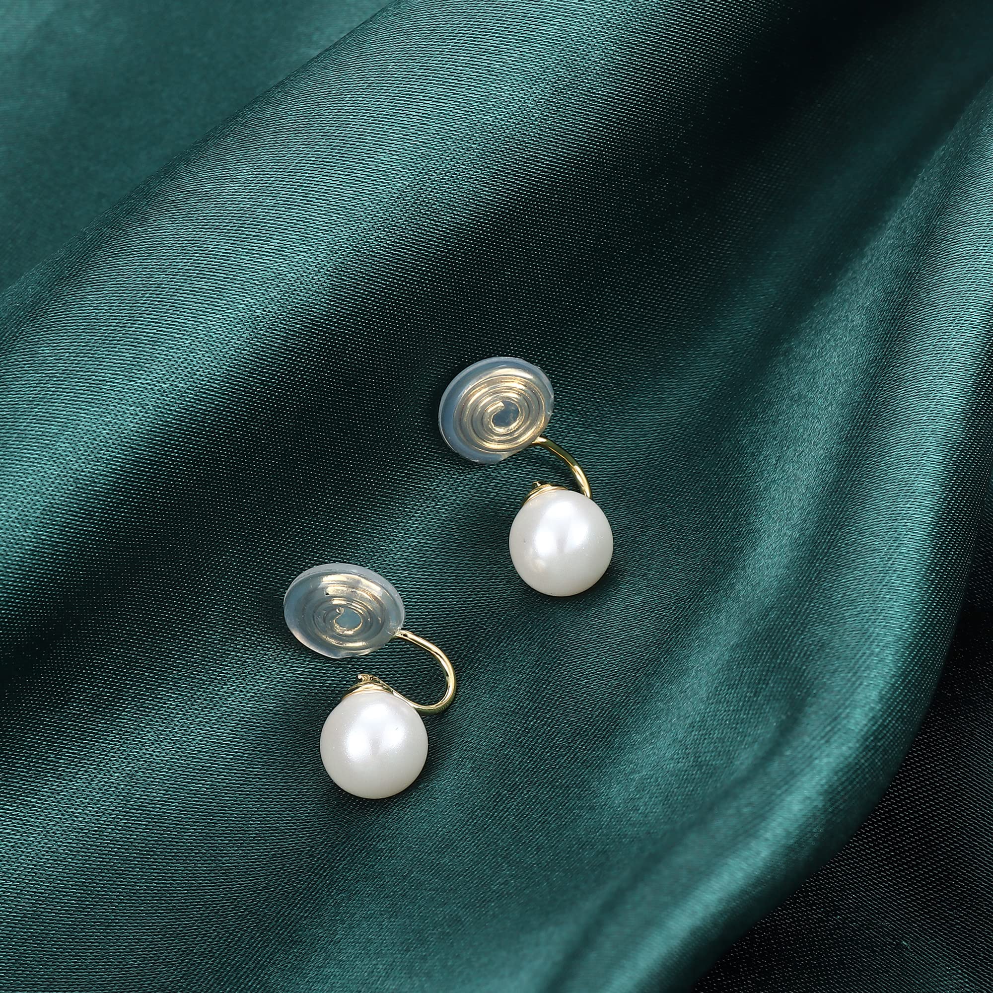 HAIAISO Copper Clip On Earrings, Simulated Freshwater Pearl Earrings for Women, Non-Pierced, 8MM, 10MM, 12MM