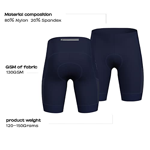 Padded Bike Shorts for Men Cycling Shorts with Paddeing Bicycle Biking Road Accessories Pockect Reflective Strip Large