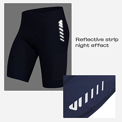 Padded Bike Shorts for Men Cycling Shorts with Paddeing Bicycle Biking Road Accessories Pockect Reflective Strip Large