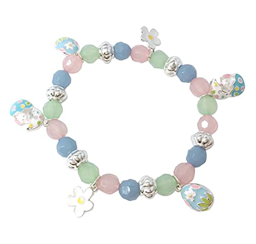 Fashion Jewelry ~ Easter Theme Multi Charm Beaded Stretch Bracelet for Women Casual