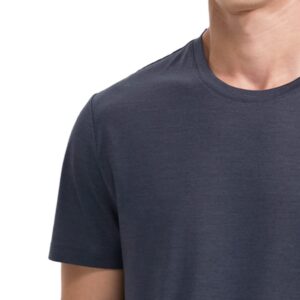 Woolinkin Merino Wool Coolmax Blend T Shirt - Men’s Durable Short Sleeve Wool Base Layer - 150 Lightweight (Dark Grey, Large)